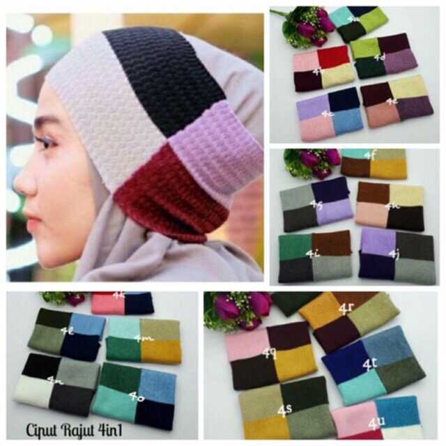 GLOW BANDANA INNER CIPUT RAJUT 4 WARNA RANDOM goodquality