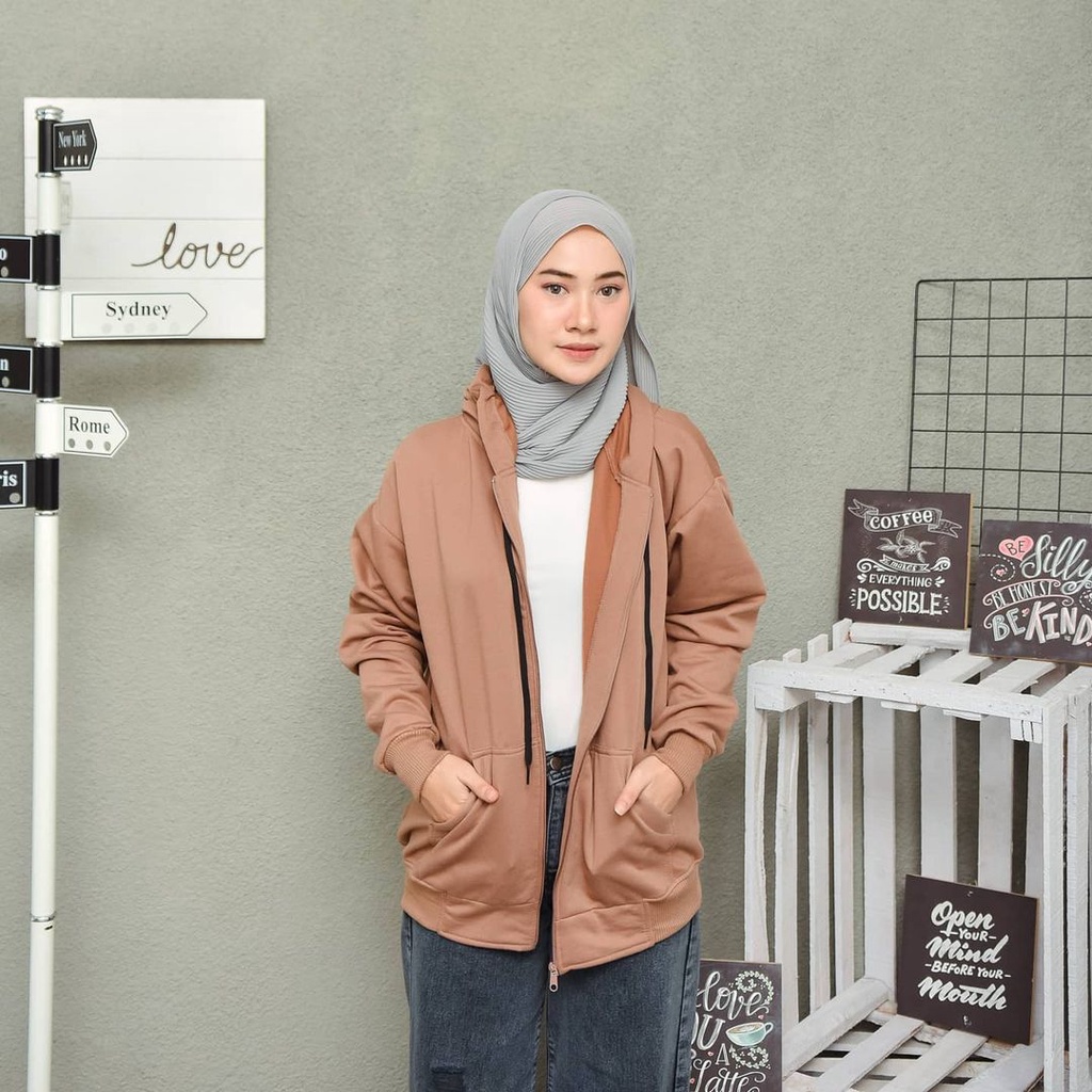 JUMBO Size Sweater Hoodie Zipper Polos || Jaket Sweater Polos Zumbo Size XXl PRIA WANITA