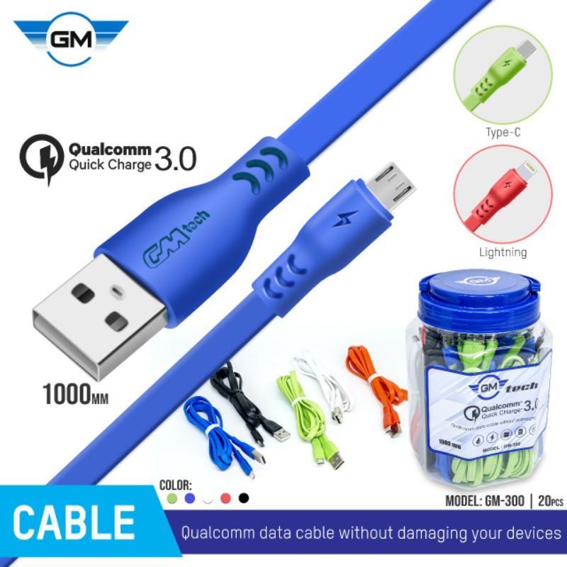 KABEL TOPLES GM-300 FAST CHARGING 3.0A QUALCOM ( ISI 20PCS)