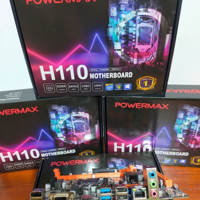 MOTHERBOARD H110 POWERMAX LGA 1151 DDR4 INTEL GEN 6 7