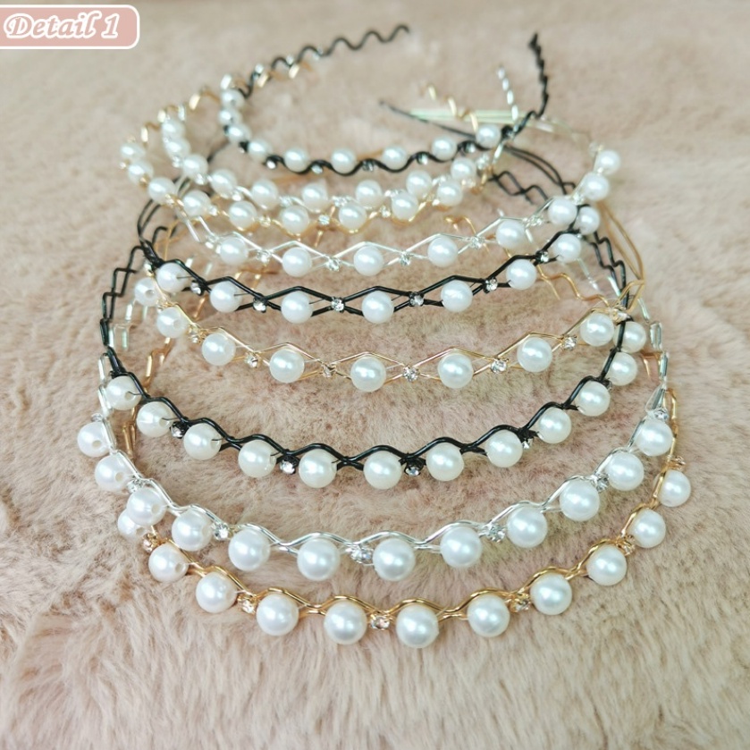 Bando Mutiara Anak Remaja Wanita Korea Hiasan Lucu Rambut Aksesoris CBKS LC