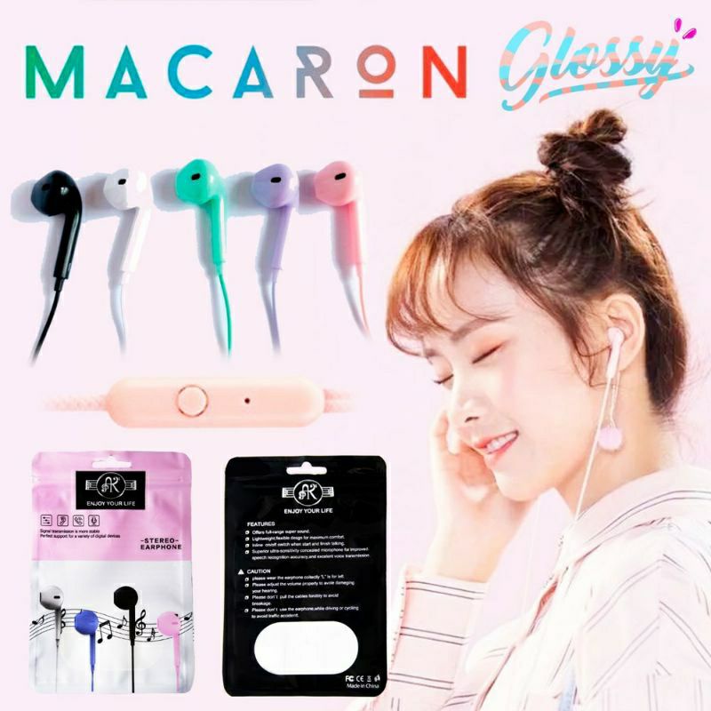 Headset U19 Macaron / Earphone Macaroon Matte Colow Hifi Extra Bass