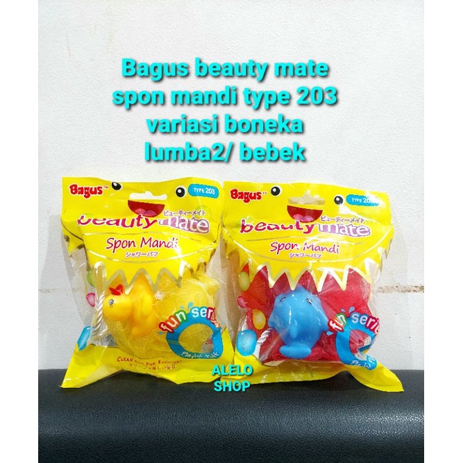 Bagus beautymate spon mandi anak 203 fun series kids shower puff lumba lumba bebek lumba-lumba