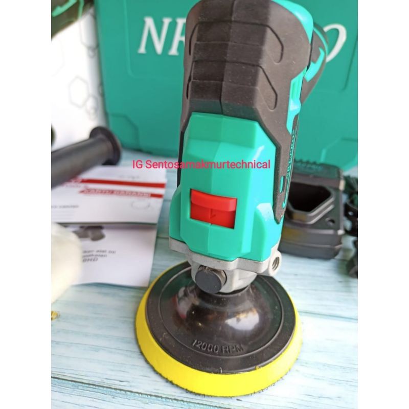 NRT PRO GV40DC Polisher Cordless Mesin Poles Mobil Baterai Cas 12V