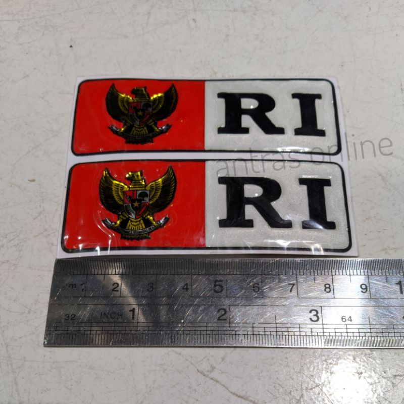 emblem timbul garuda isi 2 - stiker RI merah putih plat nomor mobil sticker  supergrosir69