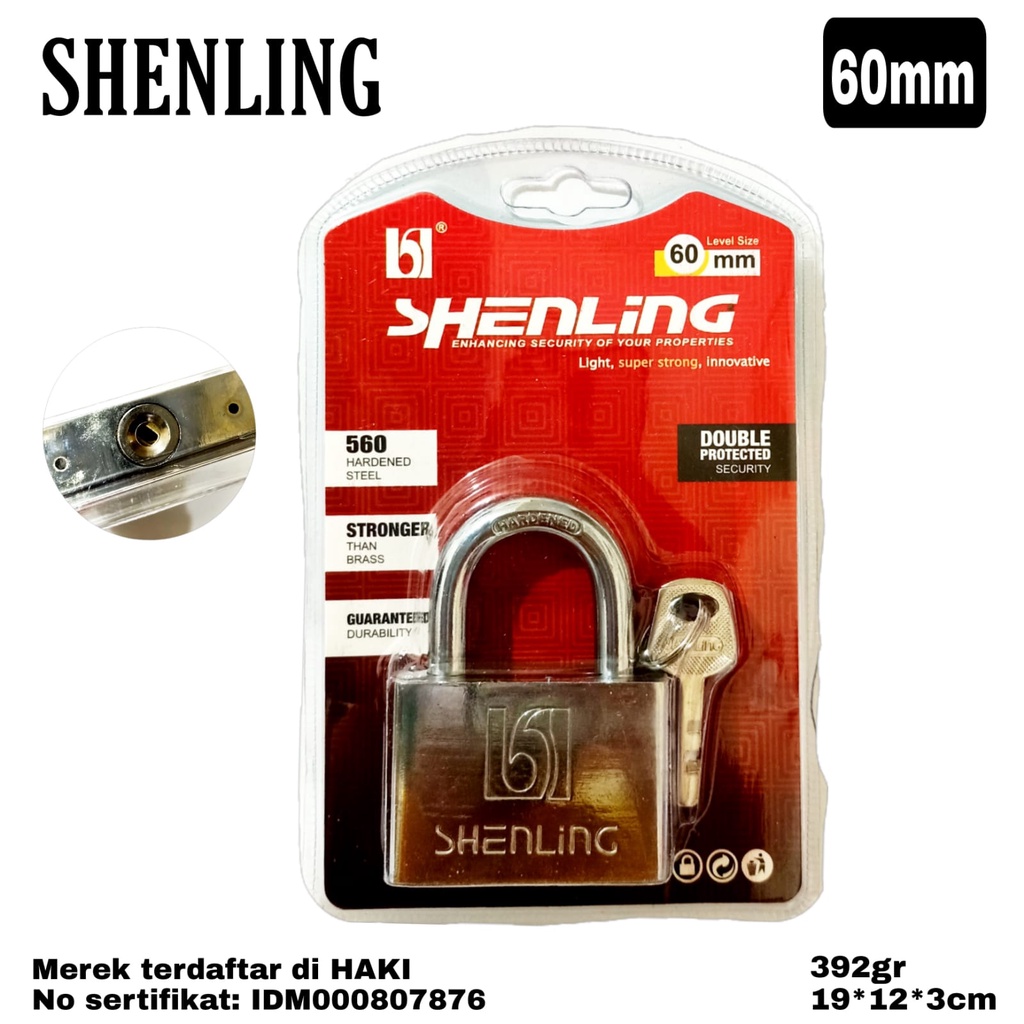 Gembok SHENLING 60mm Murah Anti Maling ANTI GUNTING