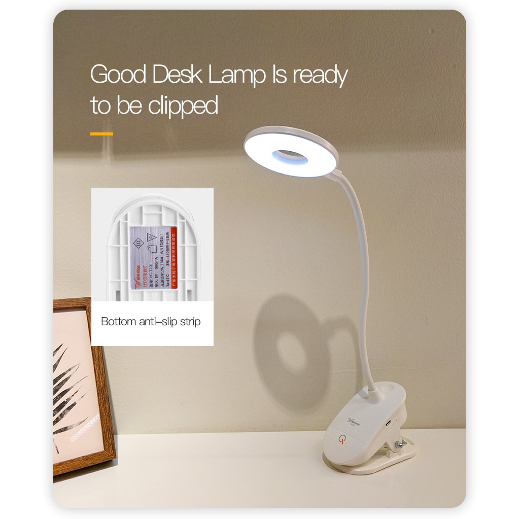 Lampu Meja Belajar LED Clip Circle Design Lampu Belajar LED Lampu Baca Lampu Tidur Anak