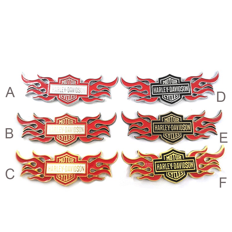 1 X Metal HARLEY DAVIDSON Motor Auto Bike Decorative Emblem Badge Sticker Decal Harley Fire