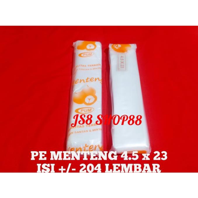 PLASTIK PE MENTENG 4.5X23 PLASTIK ES MAMBO PLASTIK ES LILIN 4.5 X 23
