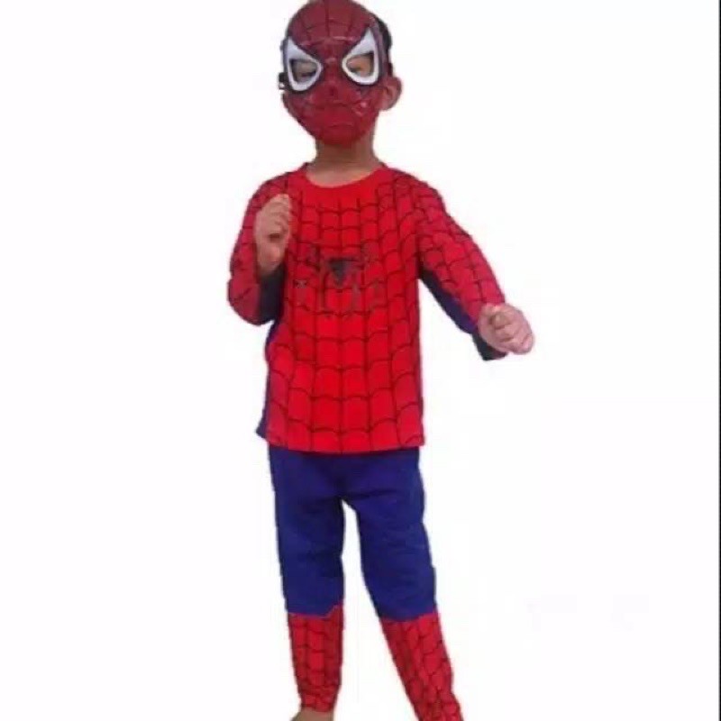 baju kostum anak superhero spidermen merah