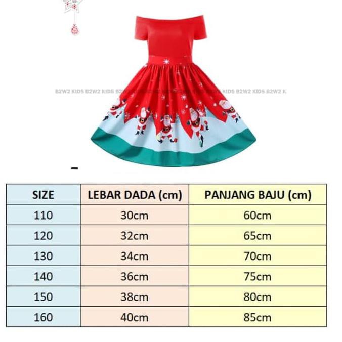 gaun natal dress natal baju santa baju anak perempuan dress anak cewek