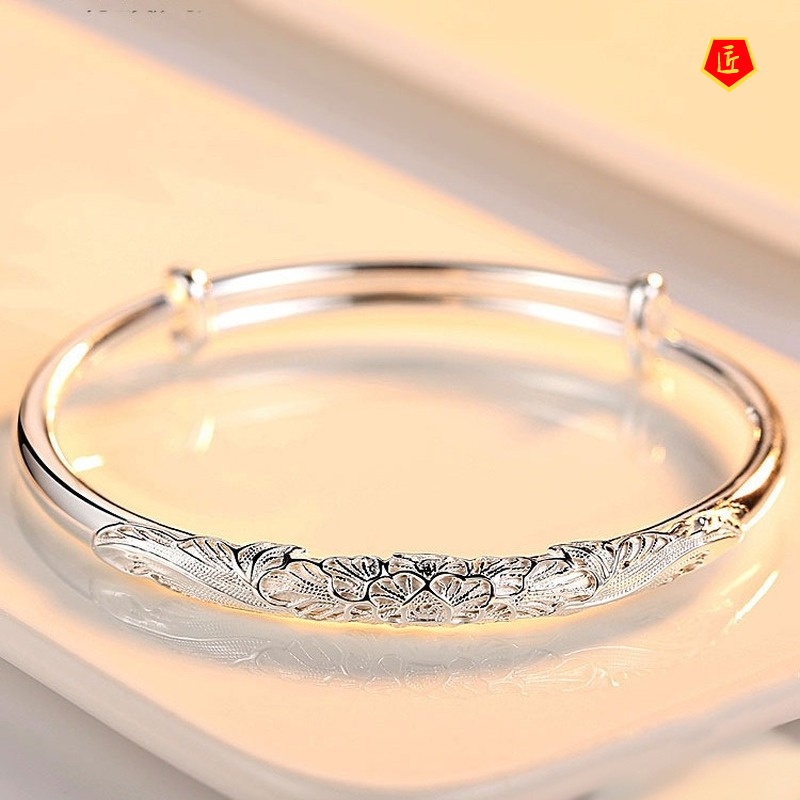 [Ready Stock]Exquisite Fashion 999 Silver Filigree Silver Bracelet for Women