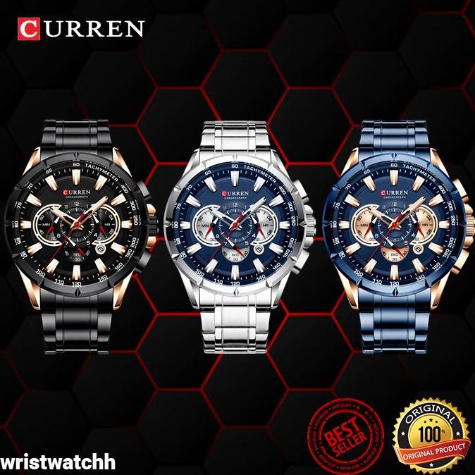 RECOMENDED JAM TANGAN CURREN 8363 PRIA COWO RANTAI ANALOG ANTI AIR ORIGINAL MURAH