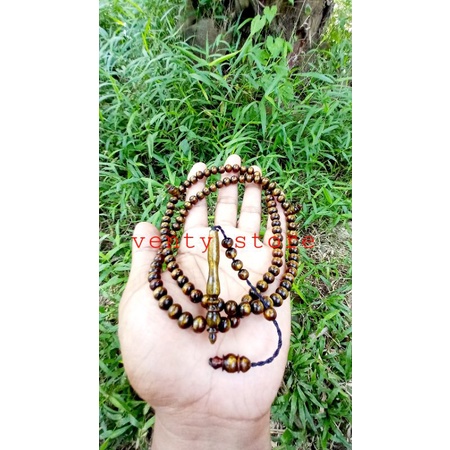 Tasbih tali arus serat emas tasbih akar bahar asli tasbih 99 tasbih akar bahar tali arus warna emas