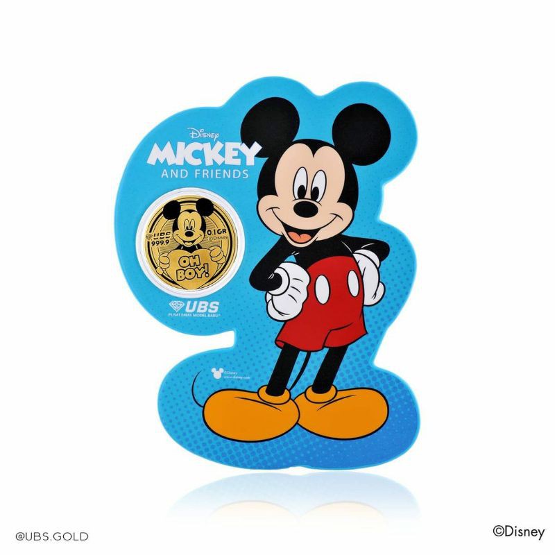 UBS Disney Emas Logam Mulia 0.1 0.2 gr gram Mickey Mouse Minnie Mouse Fine gold 24K Sanrio