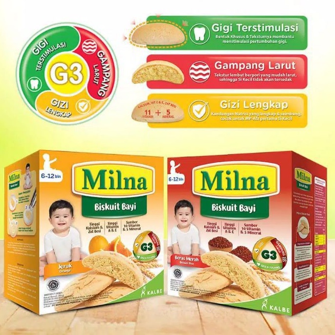 MILNA BISKUIT BAYI 6+ 130g / Biskuit Bayi Milna