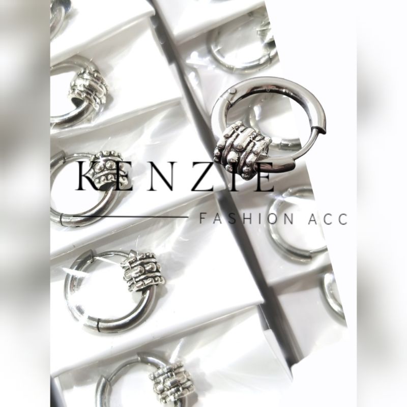 Anting Hoop Titanium Variasi Mainan Etnik isi 12 pcs Harga Grosir