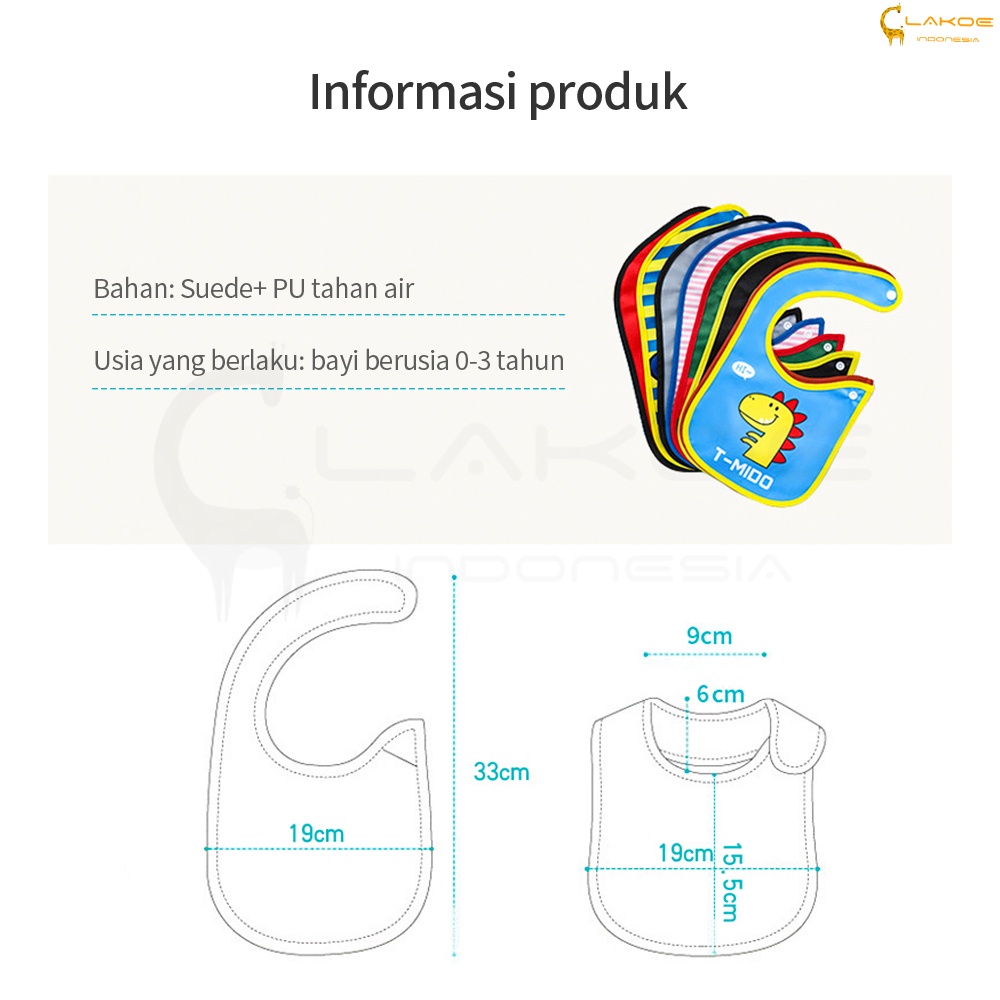 LAKOE Slaber Bayi tahan air kartun bib bayi /Celemek Bayi