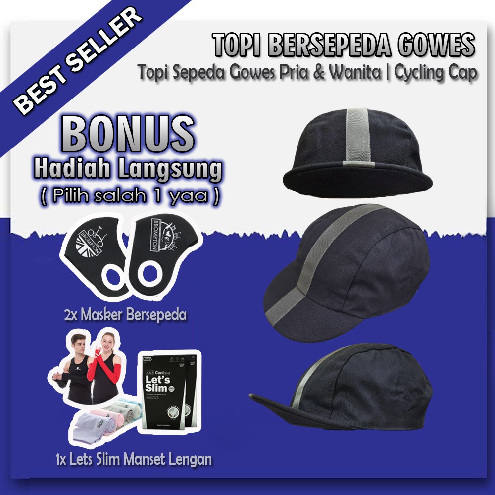 Cycling Cap Gaya Berkendara Gowes Topi Bersepeda Pria Wanita - Unisex