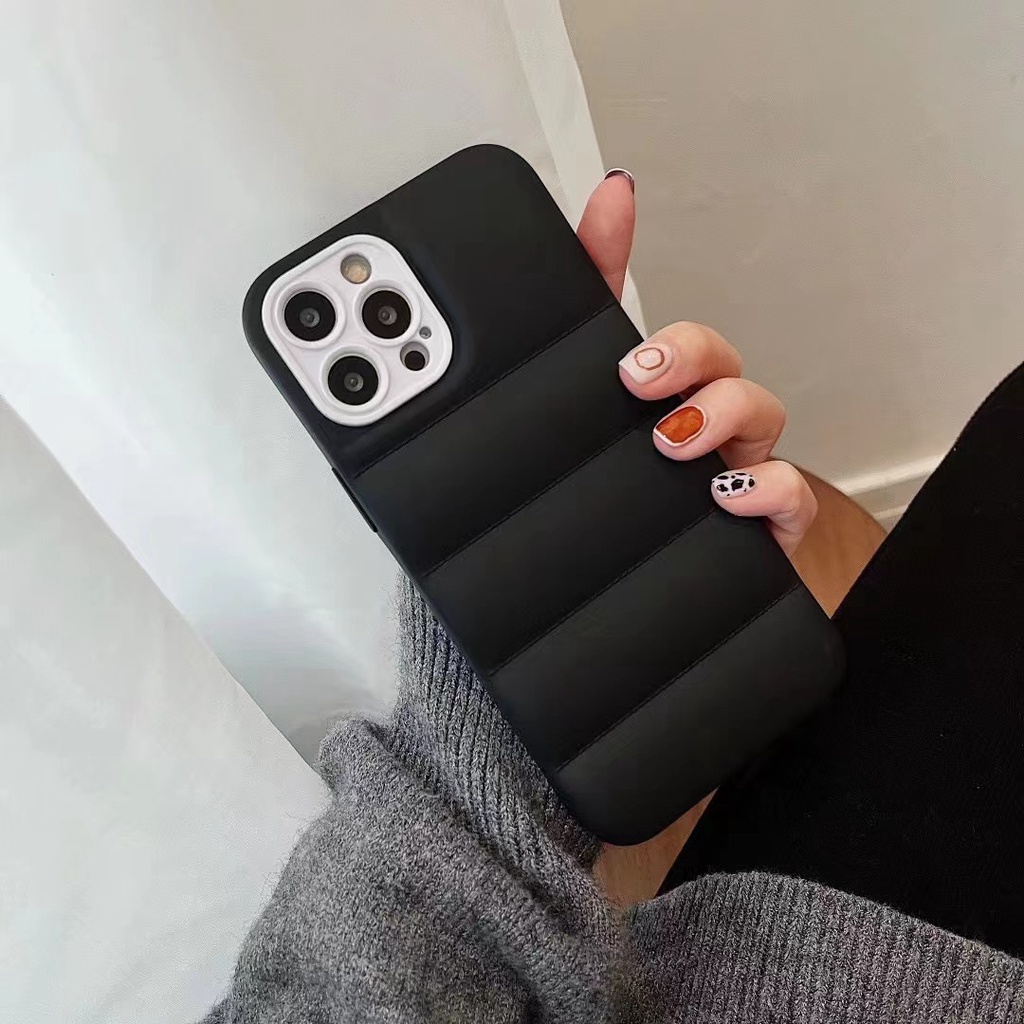 2021 Soft Case Desain Jaket down Filled 3D Untuk iPhone 7 8 Plus X XS XR max 11 Pro max