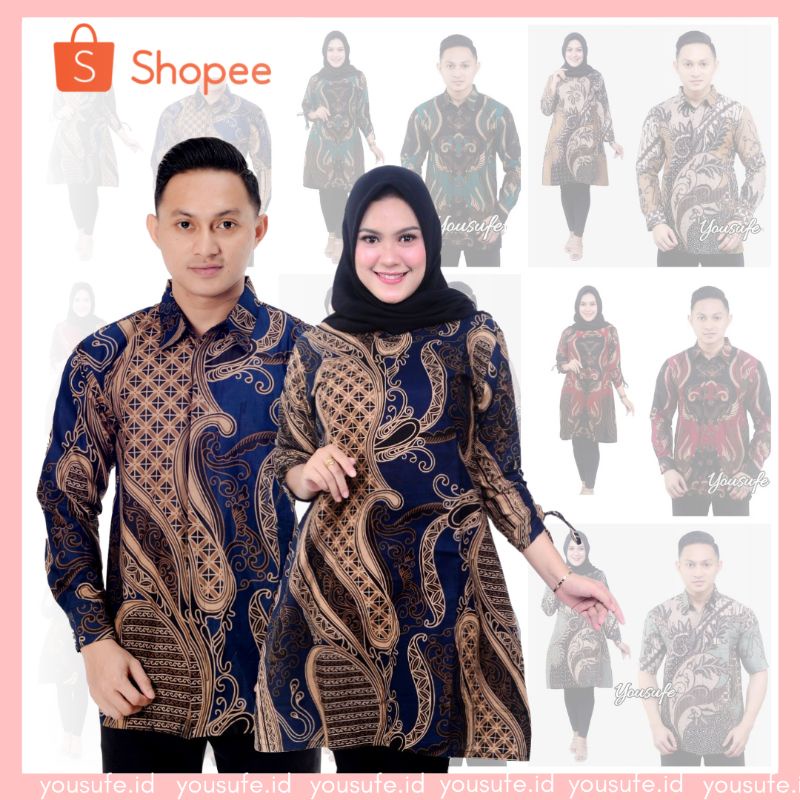 Couple Batik Premium/Kopel Kemeja Tunik/Batik Seragam Kantor