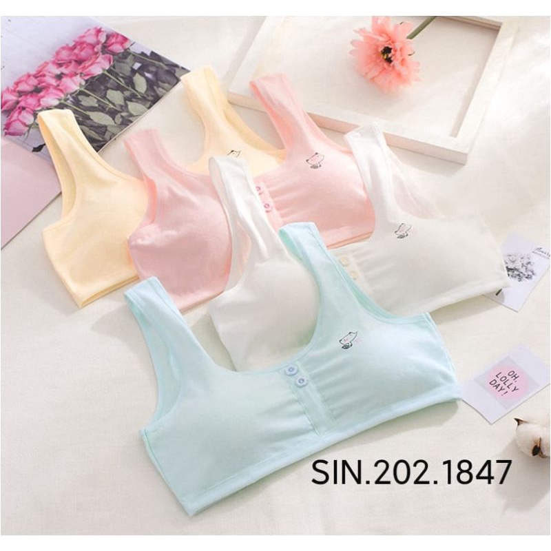 3 Pcs miniset remaja busa SD SMP miniset anak perempuan BH kain busa remaja perempuan katun lucu