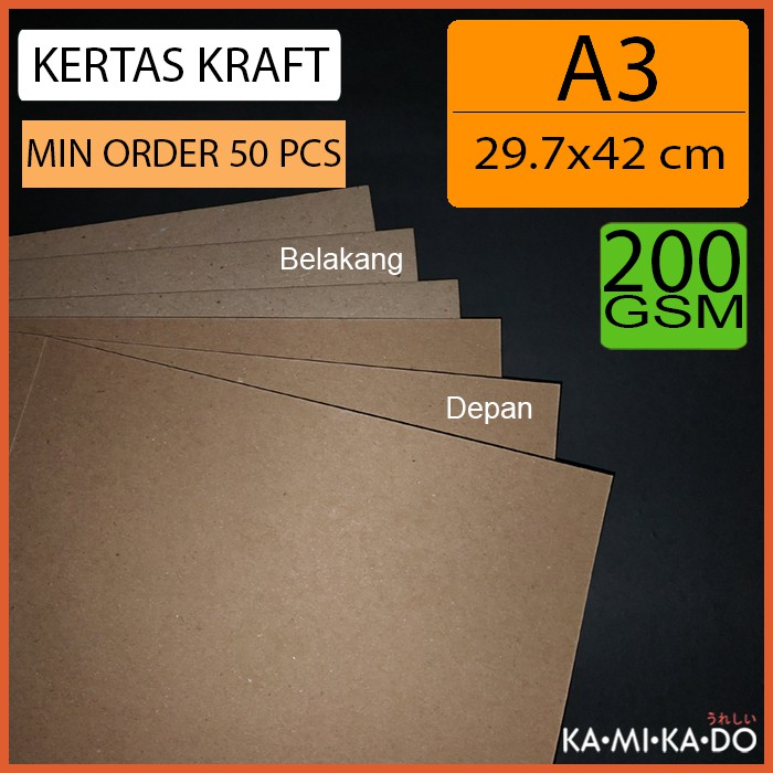 KERTAS KRAFT LINER/SAMSON A3 200 GSM | Shopee Indonesia