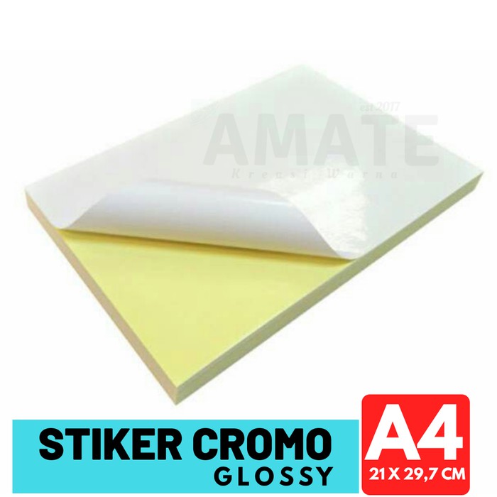 

Kertas Sticker Cromo Glossy Stiker Chromo A4 isi 30 lembar