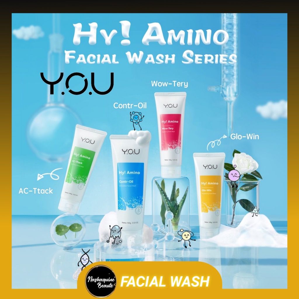 YOU Hy! Amino Facial Wash - Brightening Acne Hydrating Oil Control 100gr