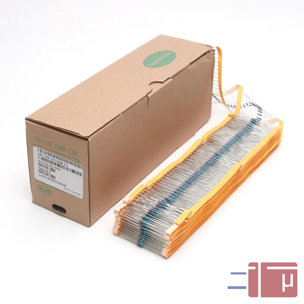 x10 Resistor 330K 1/4W Metal Film 1% Taiwan Kaki Tembaga