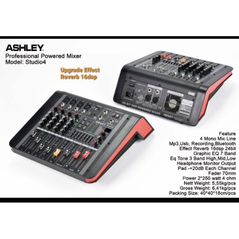 Power mixer ashley studio 4 original bluetooth usb