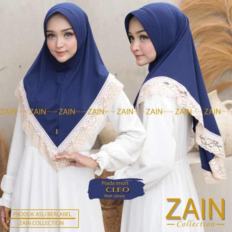 Jilbab Bergo Instan Simpel Cleo Prada Ori Zain-Navy