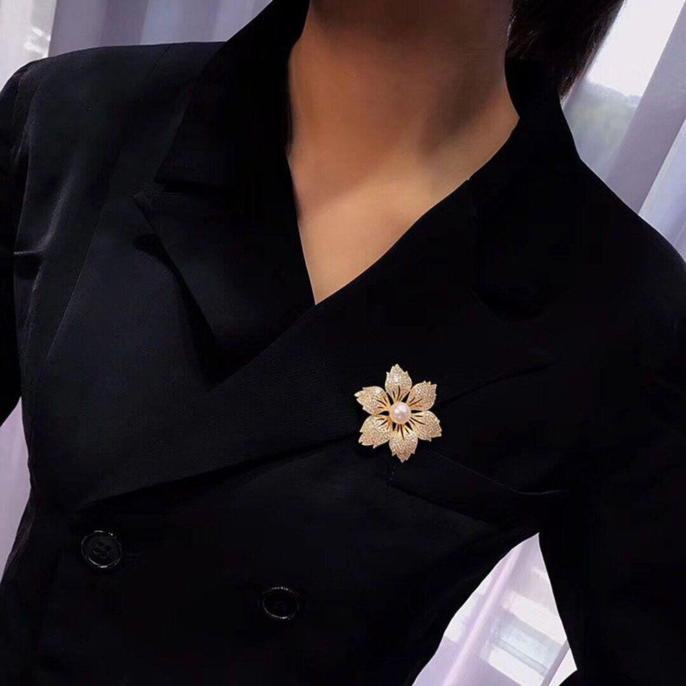 Needway Berlian Bros Unik Retro Bunga Setelan Aksesoris Kreatif Lotus Pod Kemeja Kerah Pin Wanita Lencana