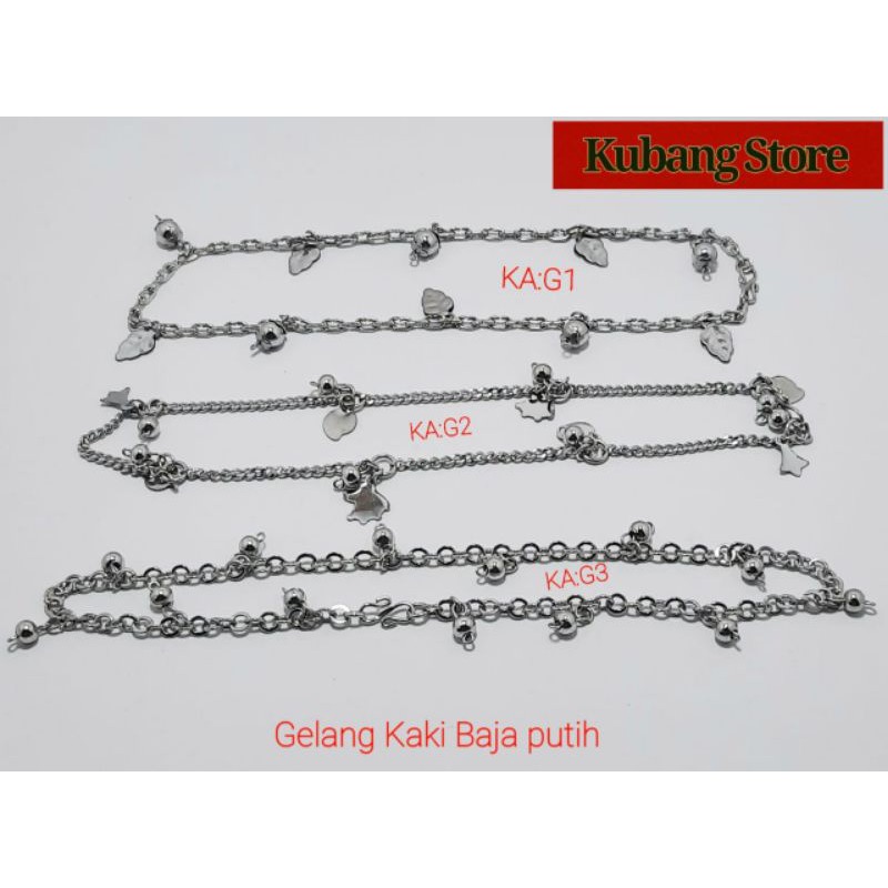 Kubang Store Gelang Kaki Baja Putih Stanlis Stell Wanita Gelang Kaki Wanita Model Renda