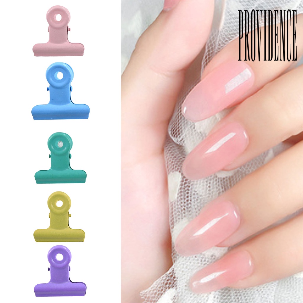 Providence 5Pcs / Set Klip / Jepit Kuku Extension Bentuk C Bahan Metal Untuk Nail Art