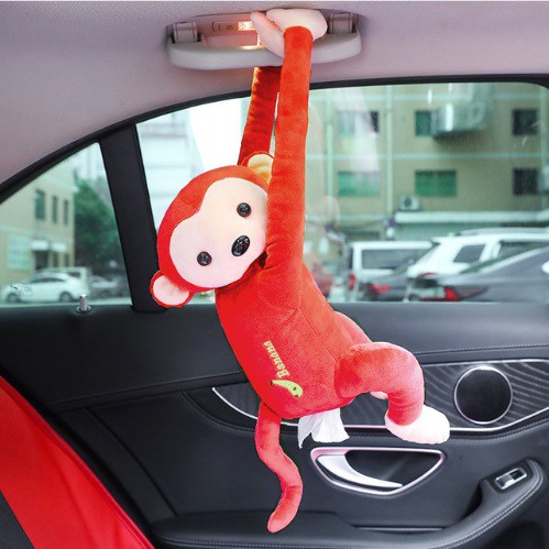 NEW WHOLE MONKEY Monyet Kotak Tempat Sarung Tisu Gantung Belakang Jok Mobil Arm Rest Tissue Holder