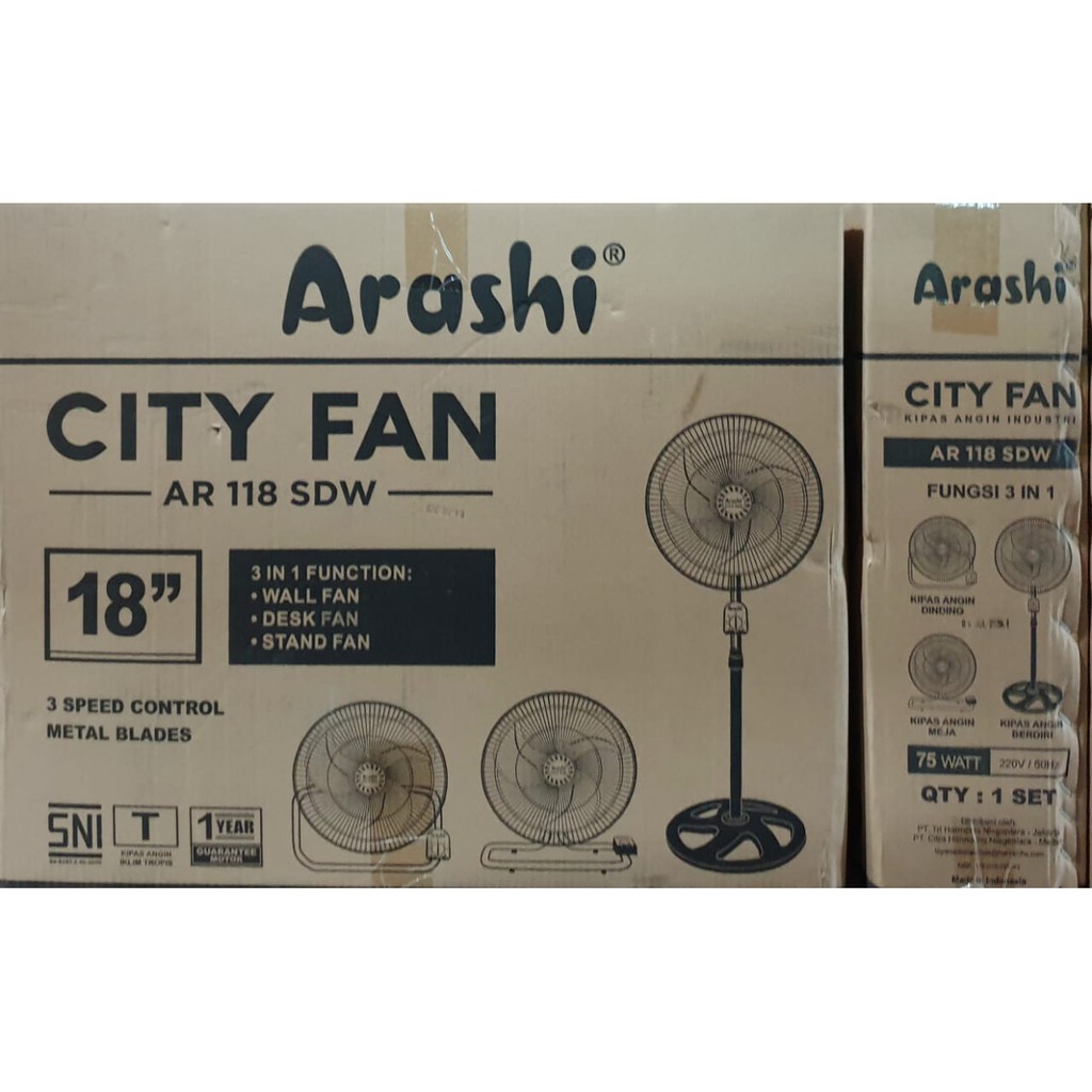 ARASHI Advan Kipas Angin Besi Tornado 18 Inchi 3 In 1 City Fan 118SWD