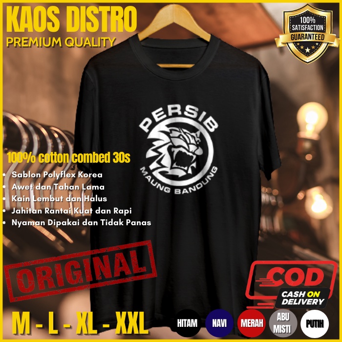 Kaos Bola Futsal Baju Distro Original Pria Dewasa Branded Cowok Kekinian Import Persib Maung Bandung