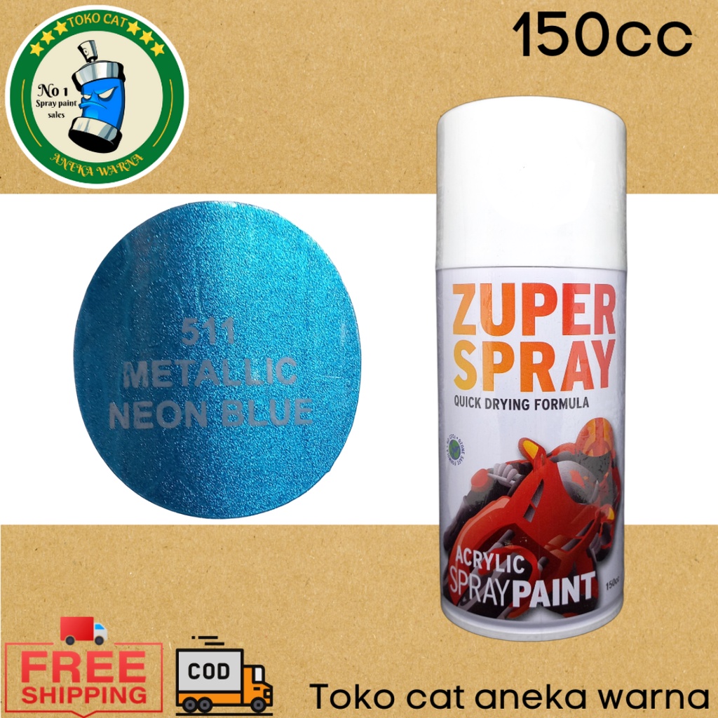 cat semprot 150cc metallic metalik neon blue biru zuper spray produk dari rj london spray paint pilox pilok