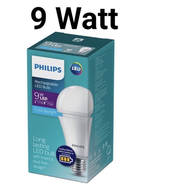 Led bulb bohlam led emergency 9watt 6500k PHILIPS