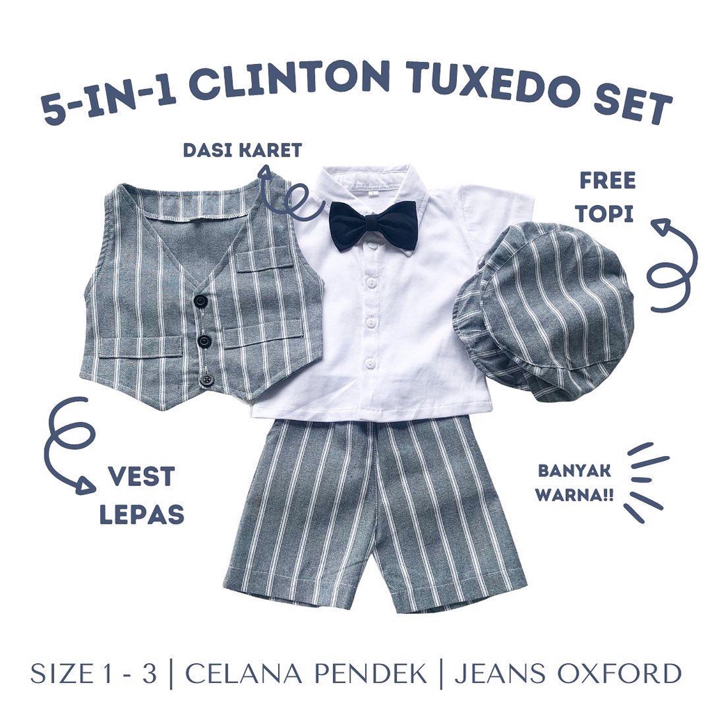 [Shenmyprint] Set Baby Herly 5 in1 | Setelan Anak Laki Laki 1-3 Tahun | Baju Anak Laki Laki | Baju P