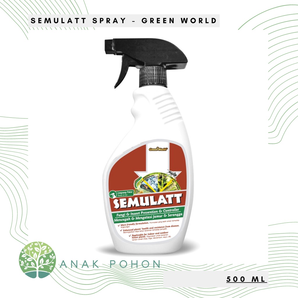 PLP SEMULATT SPRAY - INSEKTISIDA PENCEGAH &amp; PEMBASMI HAMA JAMUR &amp; SERANGGA - GREEN WORLD - 500 ML