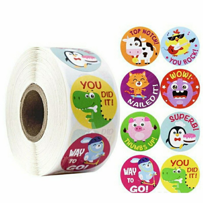 

Terbatas 500Pcs Sticker Good Job/Thanks You/Label Kartu Ucapan Good Anak C Terbatas