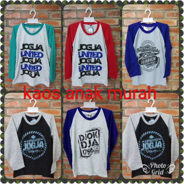 Kaos anak 8-10 tahun distro pria wanita oleh oleh malioboro jogja / kaos jogja lengan panjang murah 