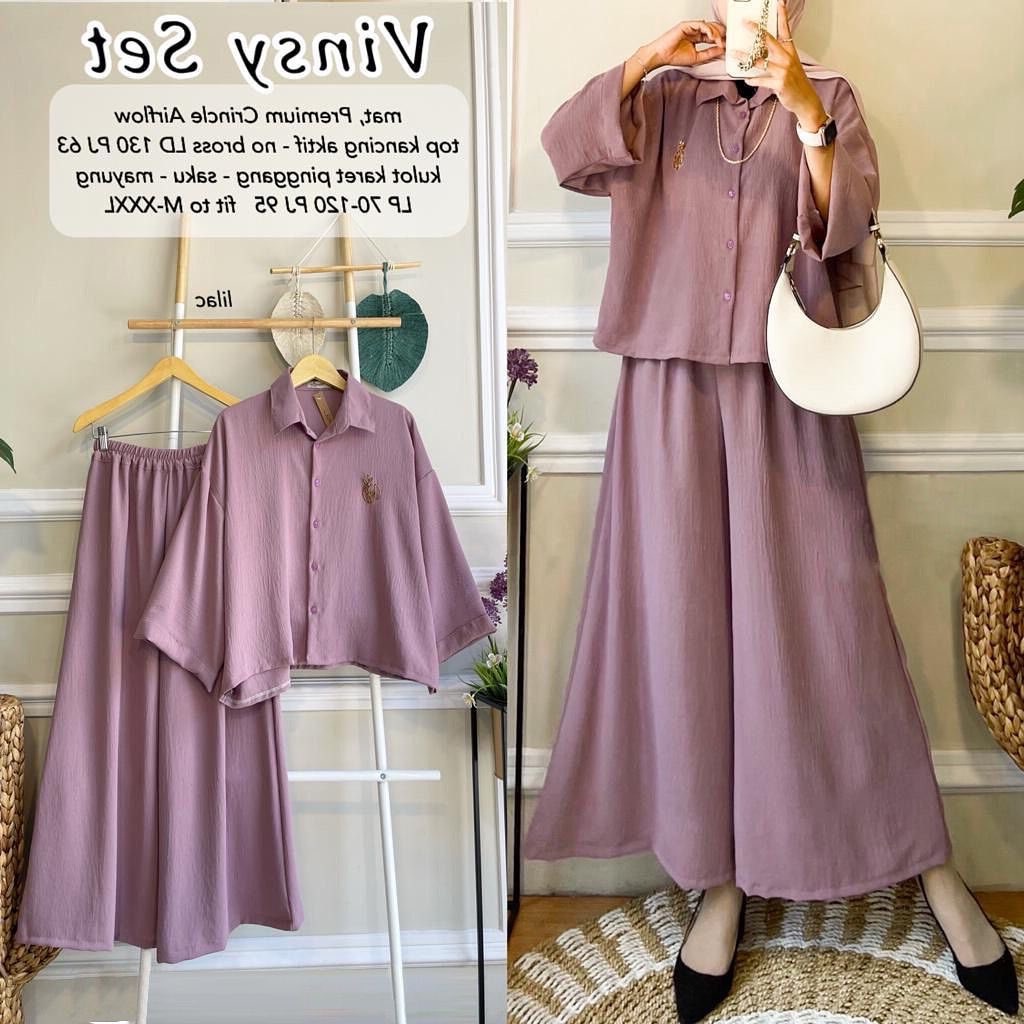 Vinsy Set 08 - SetCel Terbaru / Setcel Kulot & Baju / Setcel Termurah / Setcel Kekinian / Setcel Rem