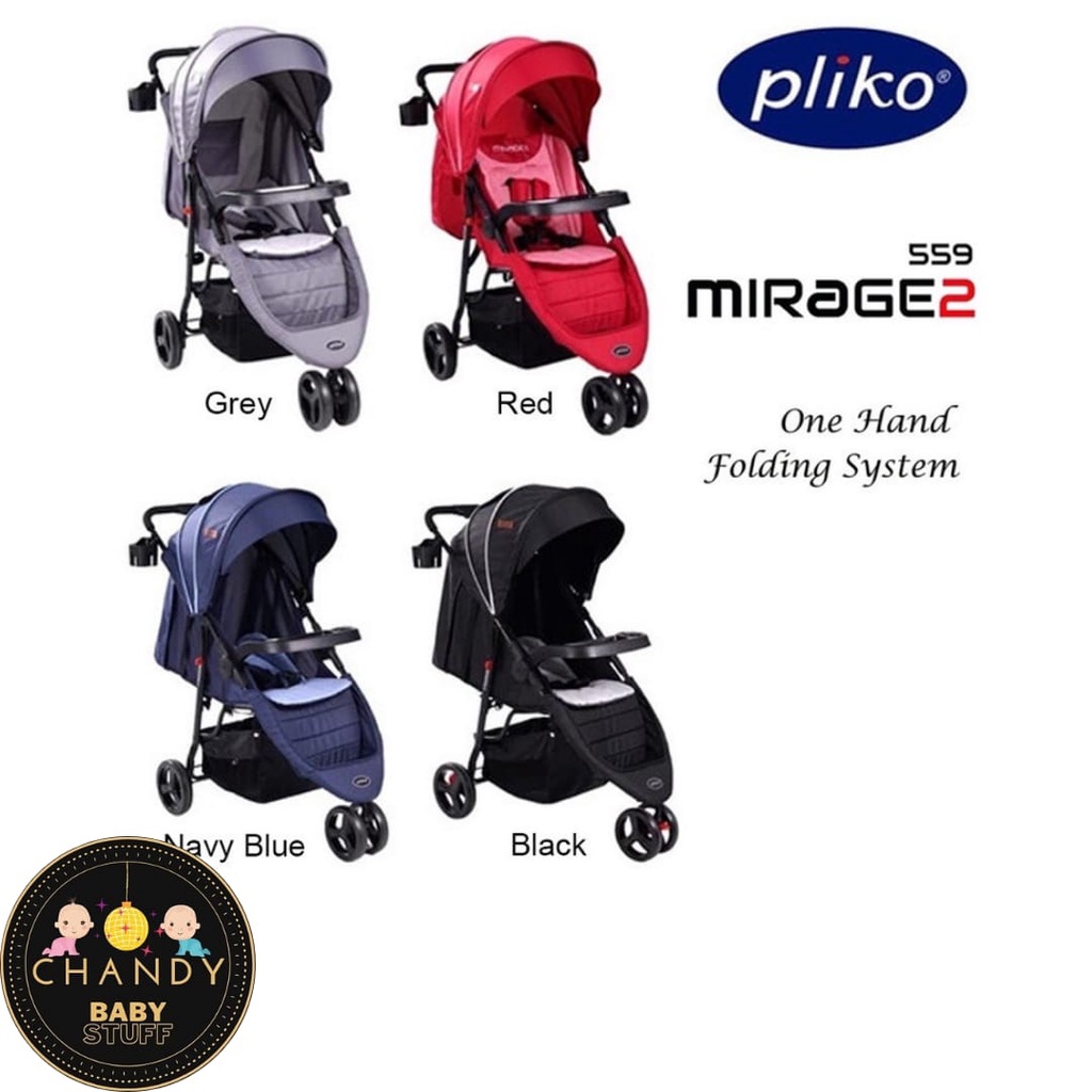 STROLLER BABY PLIKO MIRAGE 2 BS 559 ONE HOLD FOLD SYSTEM