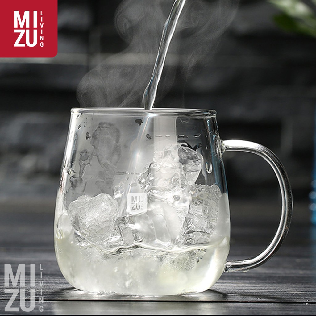 MIZU THEIERE Glass Infuser Tea Cup 650ml Cangkir Teko Teh Kaca Dual Fungsi