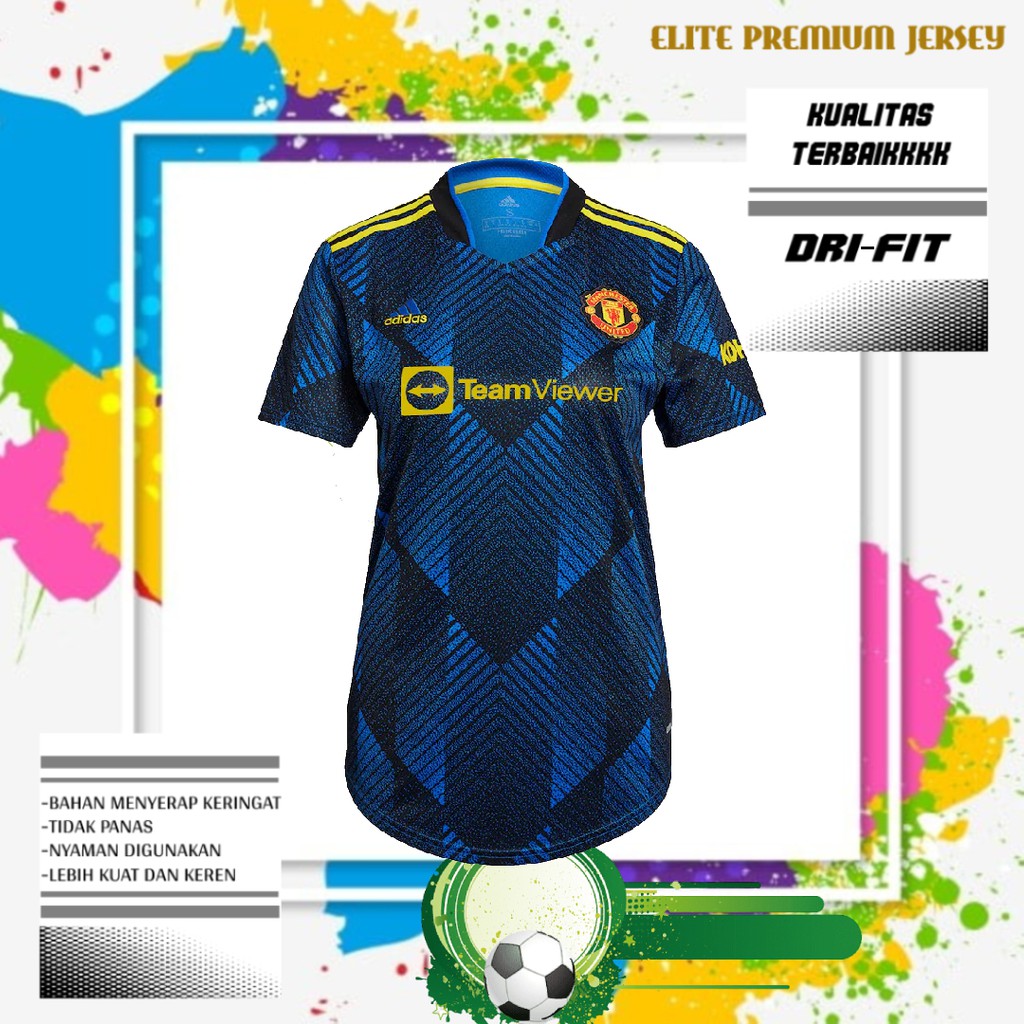 JERSEY BOLA MU 3RD LADIES 2021/2022 GRADE ORI PREMIUM | BAJU SEPAK BOLA WANITA MU 3RD TERBARU