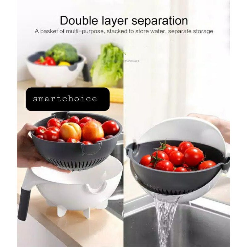 Alat Pemotong Sayur 9 in 1 / Vegetable Cutter Multifungsi lengkap dengan tirisan air Parutan sayur