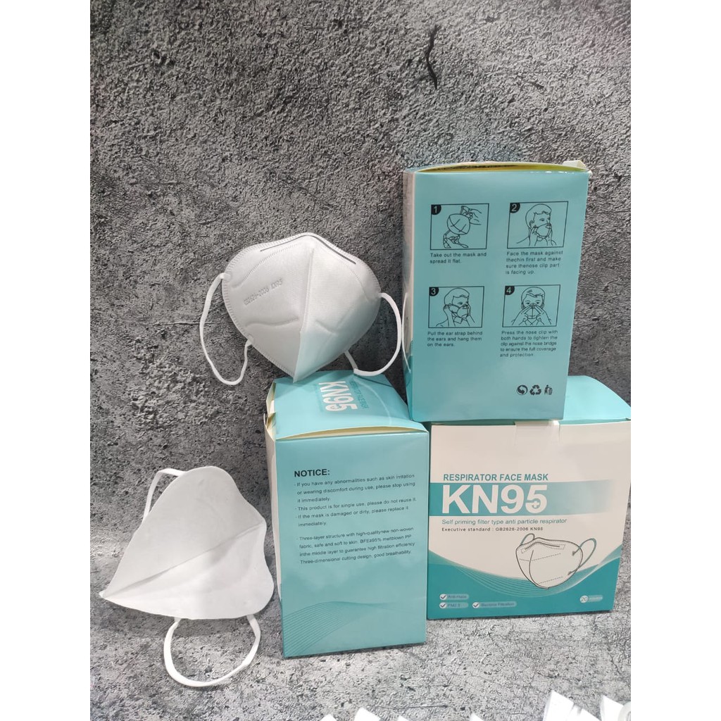 PACK 10PCS - MASKER KN95 5PLY PROTECTIVE MASK GB2626-2006 - KAWAT LUAR